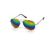 12 Pack: Rainbow Mirror Metal Aviator Wholesale Sunglasses
