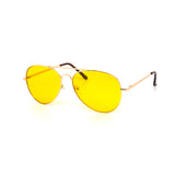 12 Pack: All Yellow Metal Aviator Wholesale Sunglasses