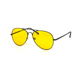 12 Pack: All Yellow Metal Aviator Wholesale Sunglasses