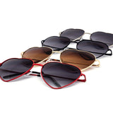 12 Pack: Heart Shaped Metal Gradient Wholesale Sunglasses
