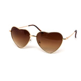 12 Pack: Heart Shaped Metal Gradient Wholesale Sunglasses