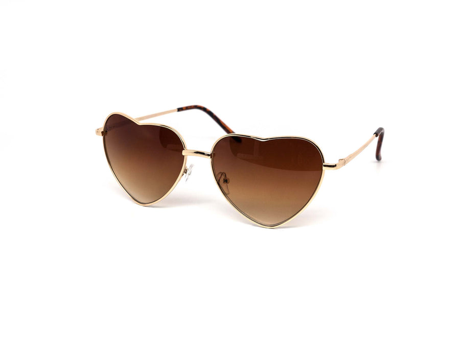 12 Pack: Heart Shaped Metal Gradient Wholesale Sunglasses