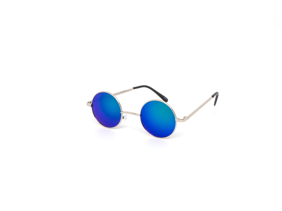 12 Pack: Small Circle Lennon Color Mirror Metal Wholesale Sunglasses