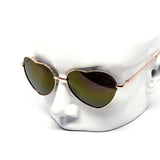 12 Pack: Heart Shaped Metal Gold Color Mirror Wholesale Sunglasses