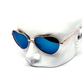 12 Pack: Heart Shaped Metal Gold Color Mirror Wholesale Sunglasses