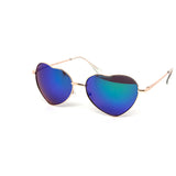 12 Pack: Heart Shaped Metal Gold Color Mirror Wholesale Sunglasses