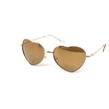 12 Pack: Heart Shaped Metal Gold Color Mirror Wholesale Sunglasses