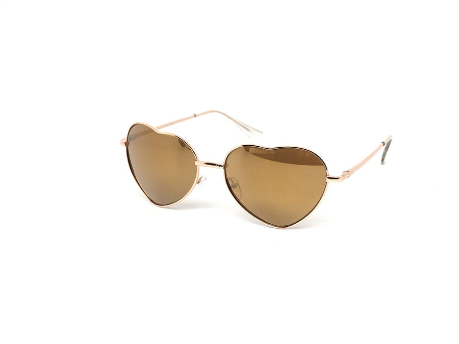 12 Pack: Heart Shaped Metal Gold Color Mirror Wholesale Sunglasses