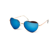12 Pack: Heart Shaped Metal Gold Color Mirror Wholesale Sunglasses