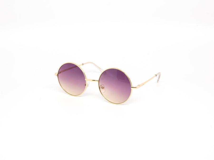 12 Pack: Duotone Circle Metal Gold Wholesale Sunglasses