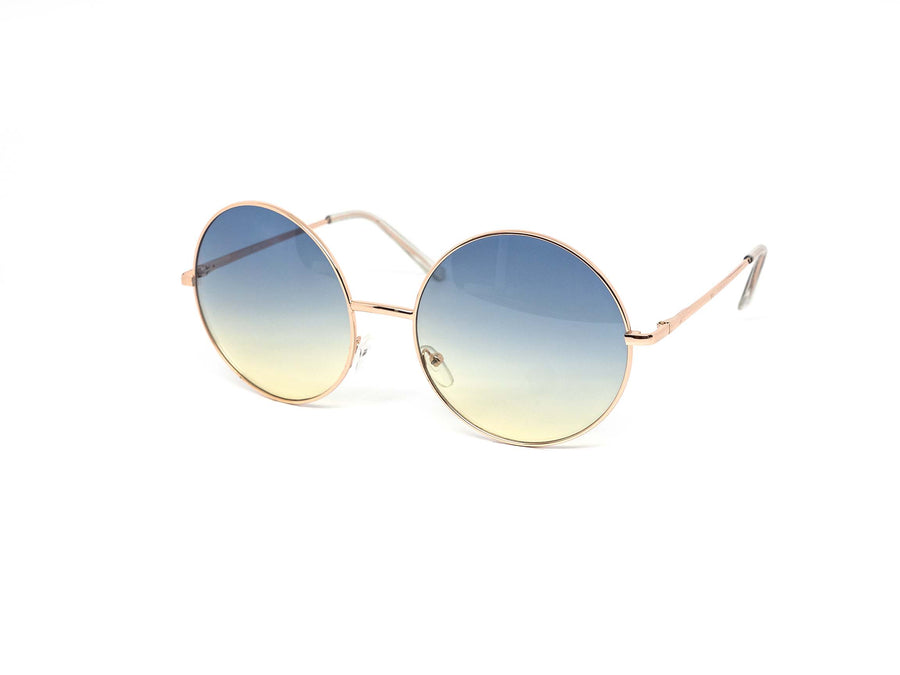 12 Pack: Oversized Circle Duo-tone Gold Wholesale Sunglasses