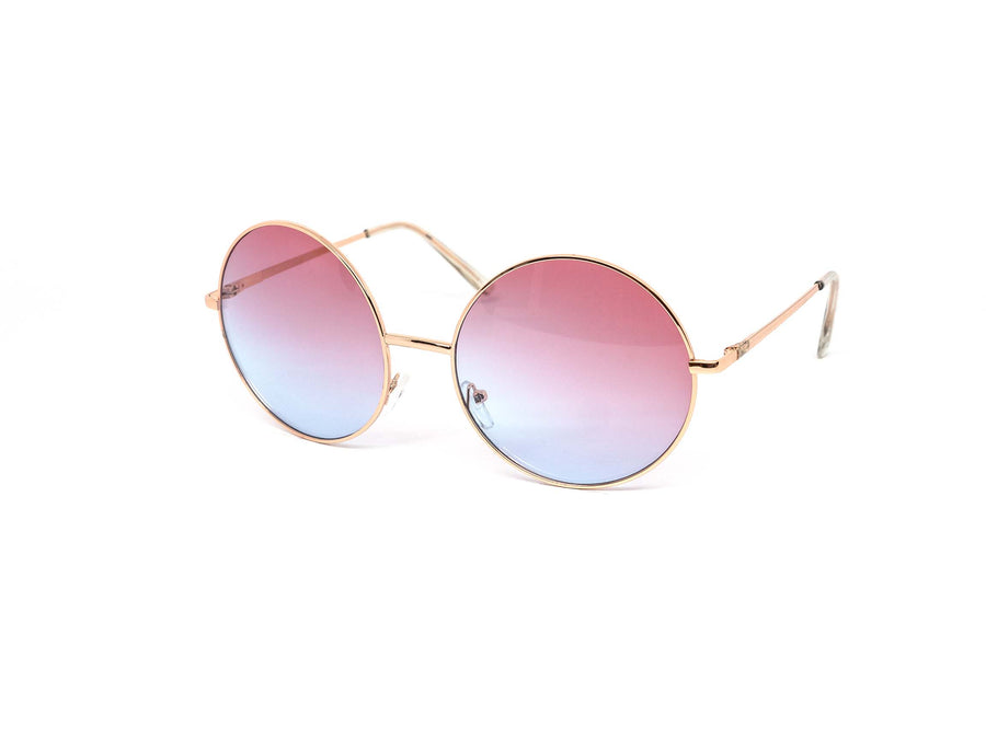 12 Pack: Oversized Circle Duo-tone Gold Wholesale Sunglasses
