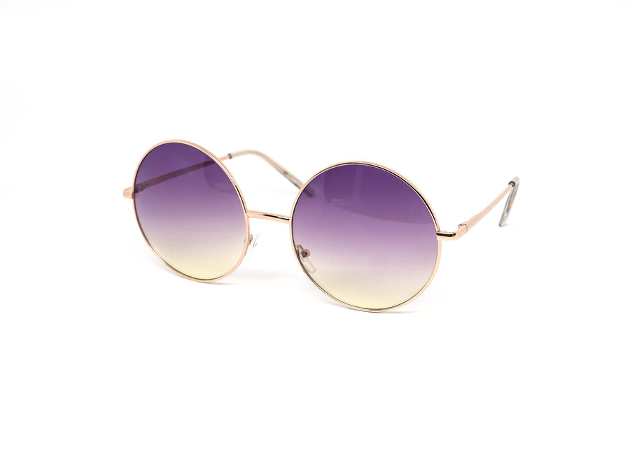12 Pack: Oversized Circle Duo-tone Gold Wholesale Sunglasses