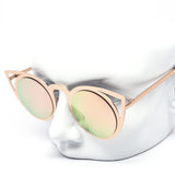 12 Pack: Unique Metal Circle Cateye Mirror Wholesale Sunglasses