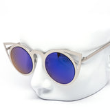 12 Pack: Unique Metal Circle Cateye Mirror Wholesale Sunglasses