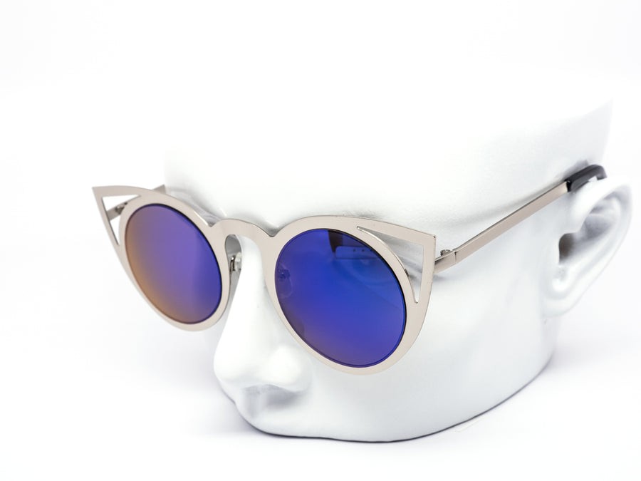 12 Pack: Unique Metal Circle Cateye Mirror Wholesale Sunglasses