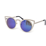 12 Pack: Unique Metal Circle Cateye Mirror Wholesale Sunglasses