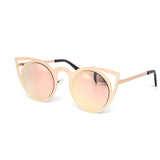 12 Pack: Unique Metal Circle Cateye Mirror Wholesale Sunglasses