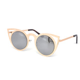 12 Pack: Unique Metal Circle Cateye Mirror Wholesale Sunglasses