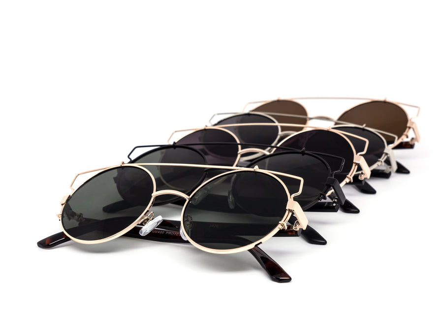 12 Pack: Unique Modern Aviator Metal Wire Wholesale Sunglasses