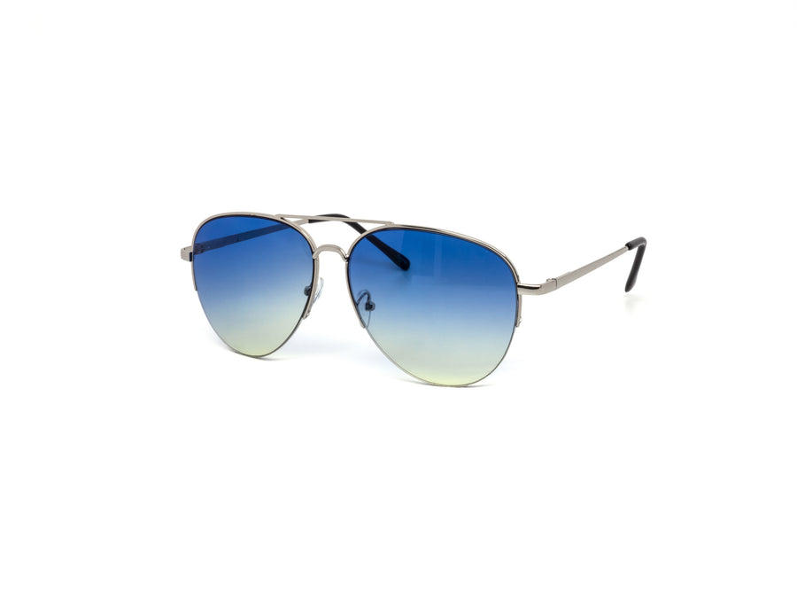 12 Pack: Duotone Semi Rimless Aviator Wholesale Sunglasses