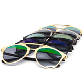 12 Pack: Stylish Double Bridge Aviator Mirror Wholesale Sunglasses