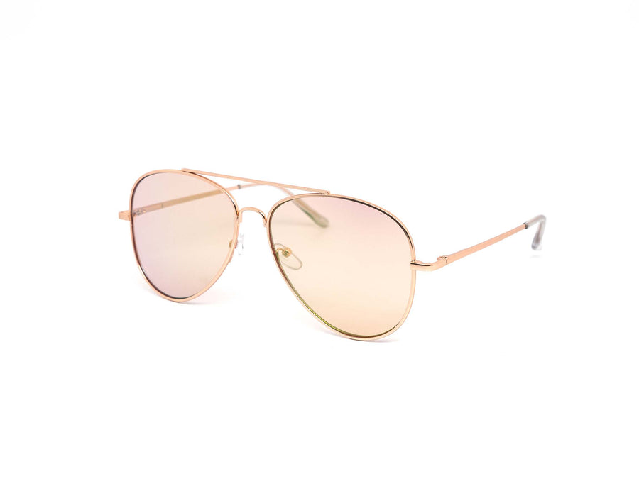 12 Pack: Oversized Transparent Pink Rose Gold Aviator Wholesale Sunglasses