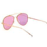 12 Pack: Pink Iridescent Mirror Gold Aviator Wholesale Sunglasses
