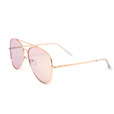 12 Pack: Oversized Transparent Pink Rose Gold Aviator Wholesale Sunglasses