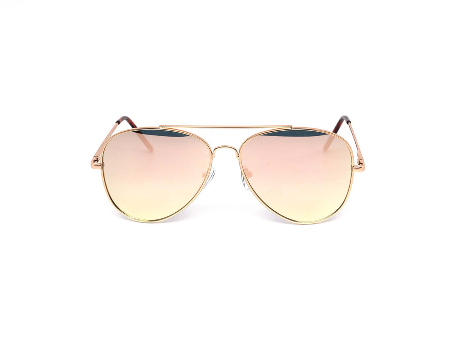 12 Pack: Oversized Pink Mirror Rose Gold Aviator Wholesale Sunglasses