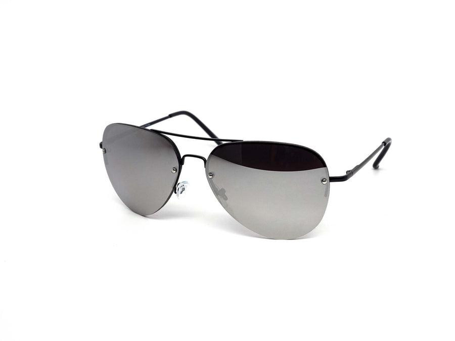 12 Pack: Silver Mirror Rimless Aviator Wholesale Sunglasses
