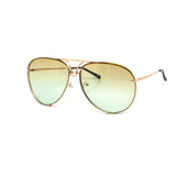 12 Pack: Oversized Metal Rimless Duotone Aviator Wholesale Sunglasses
