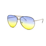 12 Pack: Oversized Metal Rimless Duotone Aviator Wholesale Sunglasses
