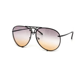 12 Pack: Oversized Metal Rimless Duotone Aviator Wholesale Sunglasses