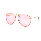 12 Pack: Oversized Metal Rimless Color Aviator Wholesale Sunglasses