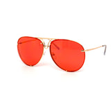 12 Pack: Oversized Metal Rimless Color Aviator Wholesale Sunglasses