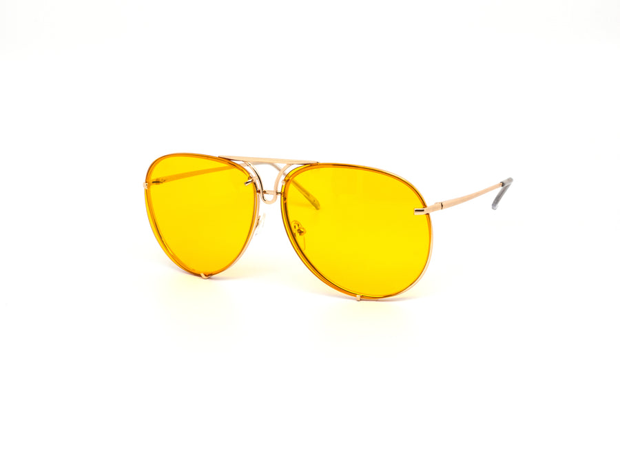 12 Pack: Oversized Metal Rimless Color Aviator Wholesale Sunglasses