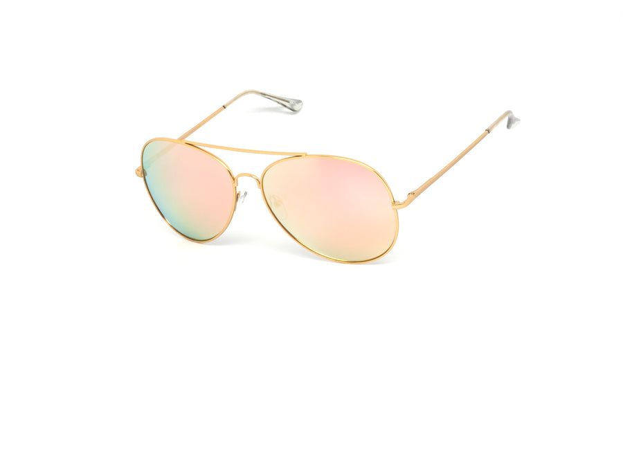 12 Pack: Pink Mirror Spring Hinge Wholesale Sunglasses