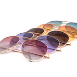 12 Pack: Chic Oversized Round Aviator Duotone Wholesale Sunglasses
