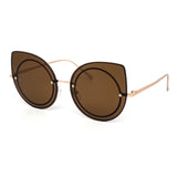 12 Pack: Modern Rimless Oversized Cateye Wholesale Sunglasses