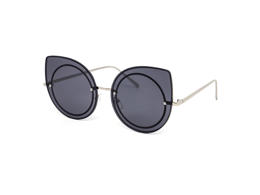 12 Pack: Modern Rimless Oversized Cateye Wholesale Sunglasses