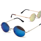 12 Pack: Sleek Oval Metal Color Mirror Wholesale Sunglasses