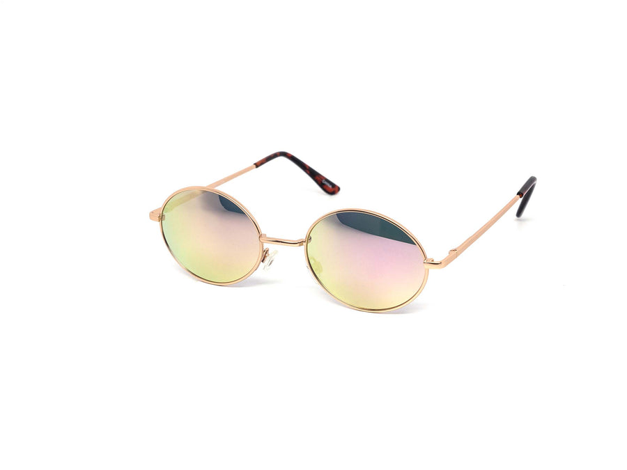 12 Pack: Sleek Oval Metal Color Mirror Wholesale Sunglasses
