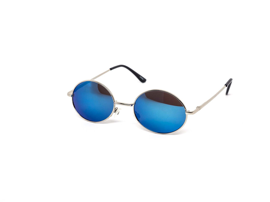 12 Pack: Sleek Oval Metal Color Mirror Wholesale Sunglasses
