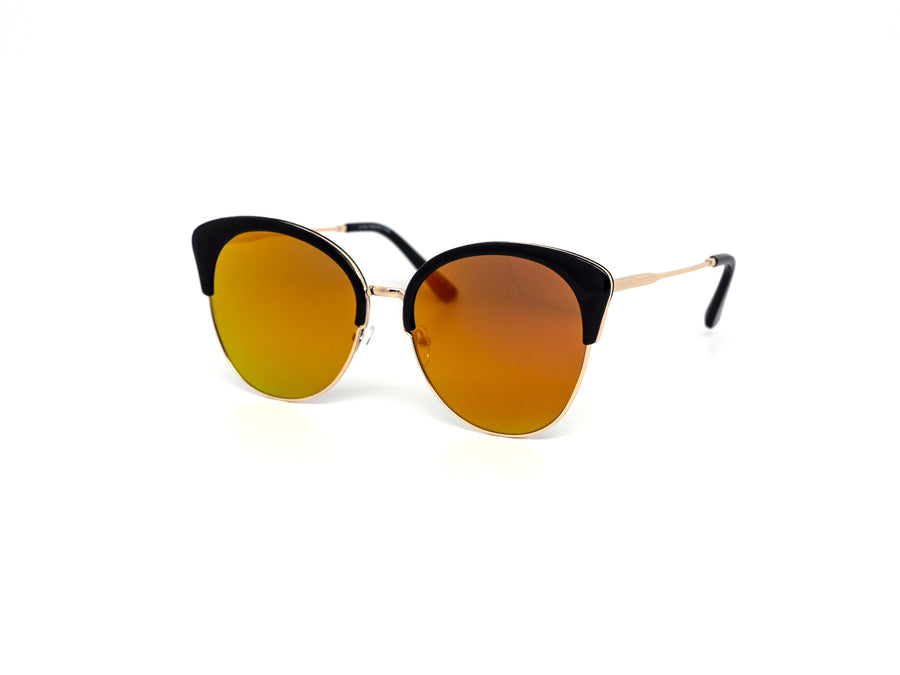12 Pack: Oversized Semi-rimless Mirror Cateye Wholesale Sunglasses