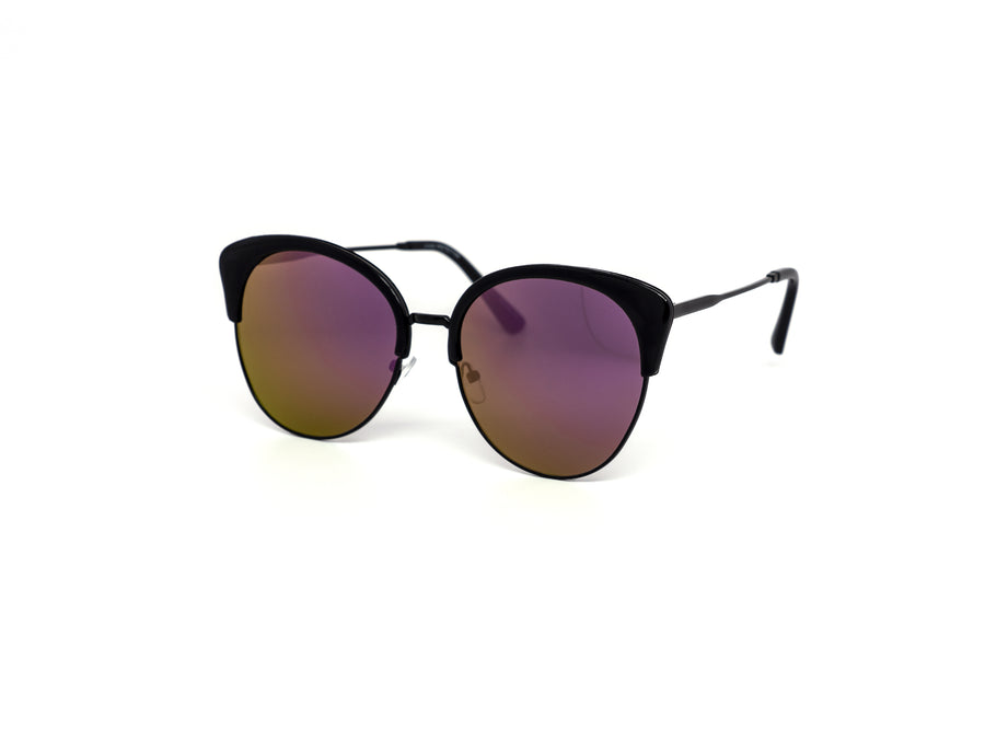 12 Pack: Oversized Semi-rimless Mirror Cateye Wholesale Sunglasses