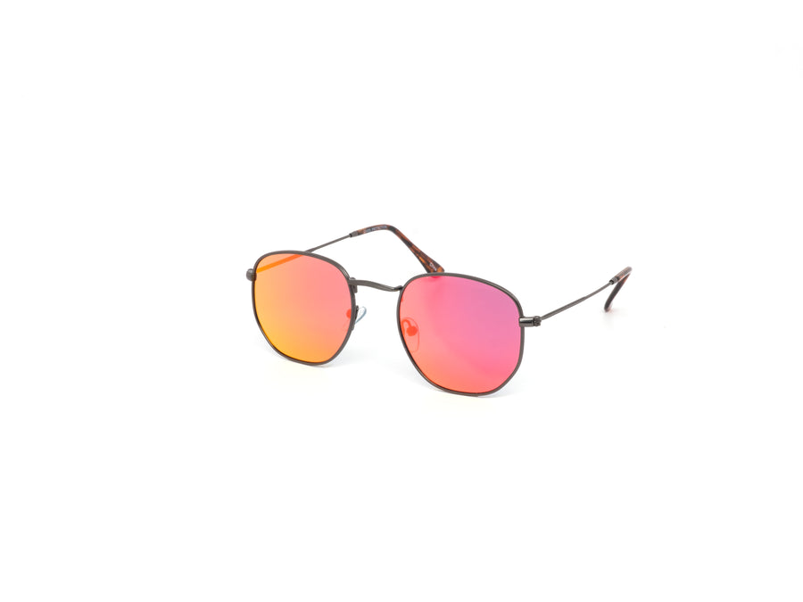 12 Pack: Minimal Hexagon Metal Color Mirror Wholesale Sunglasses