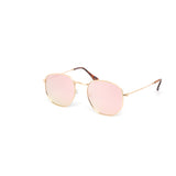 12 Pack: Minimal Hexagon Metal Color Mirror Wholesale Sunglasses