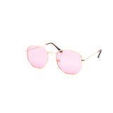12 Pack: Retro Hexagonal Metal Color Wholesale Sunglasses
