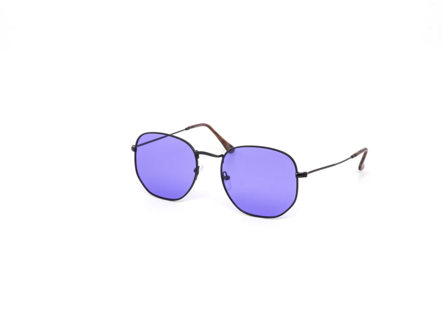 12 Pack: Retro Hexagonal Metal Color Wholesale Sunglasses